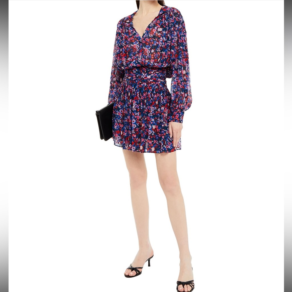 10 Crosby Derek Lam Valou Pleated Floral Mini Dress